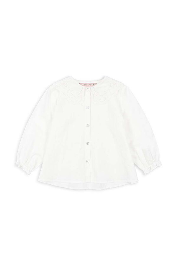 Konges Sløjd Dječja pamučna košulja Konges Sløjd RILO COLLAR SHIRT GOTS boja: bijela, KS101649