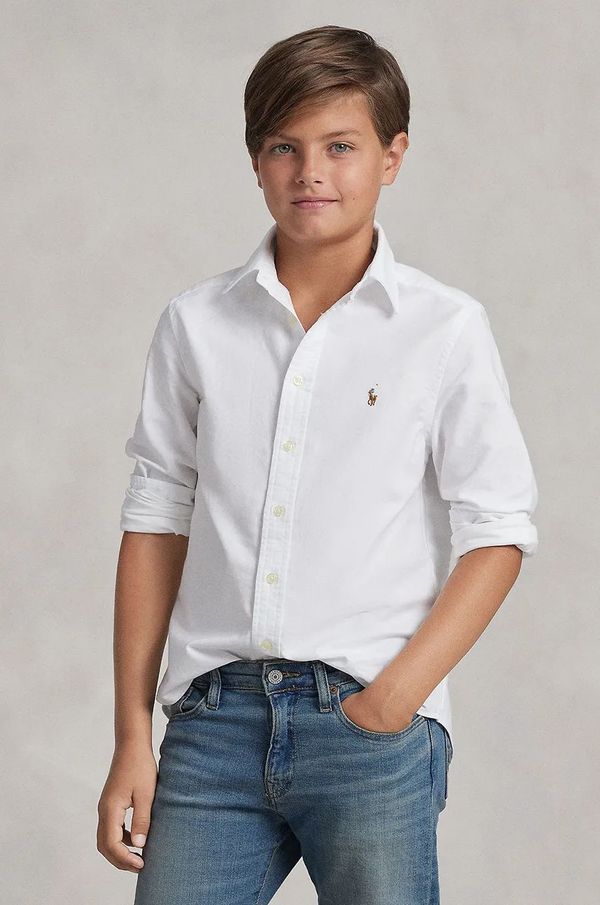 Polo Ralph Lauren Dječja pamučna košulja Polo Ralph Lauren boja: bijela, 323677133001