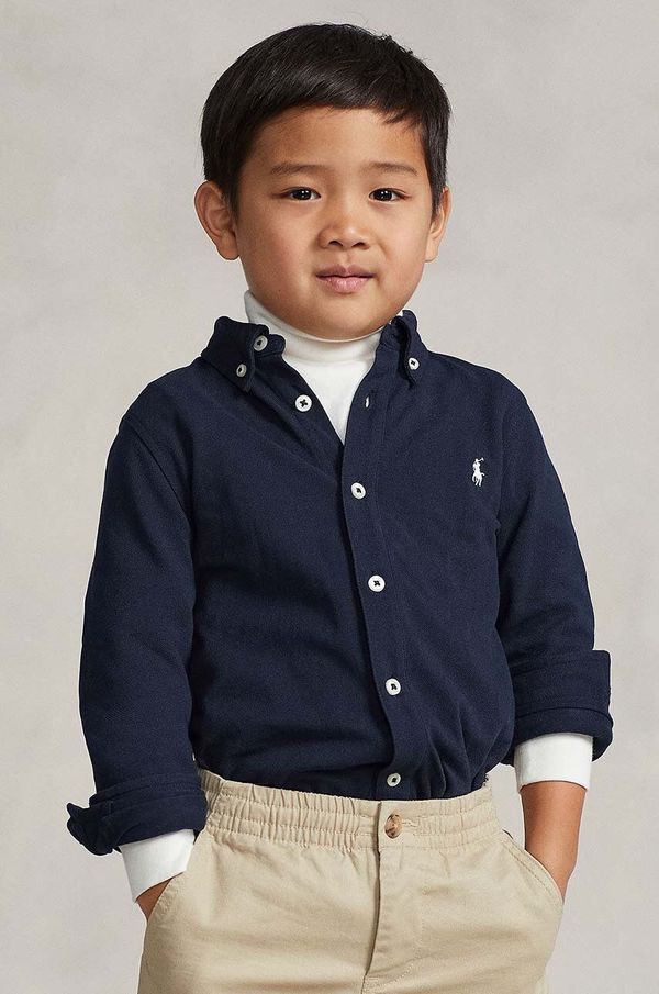 Polo Ralph Lauren Dječja pamučna košulja Polo Ralph Lauren boja: tamno plava, 322914506001