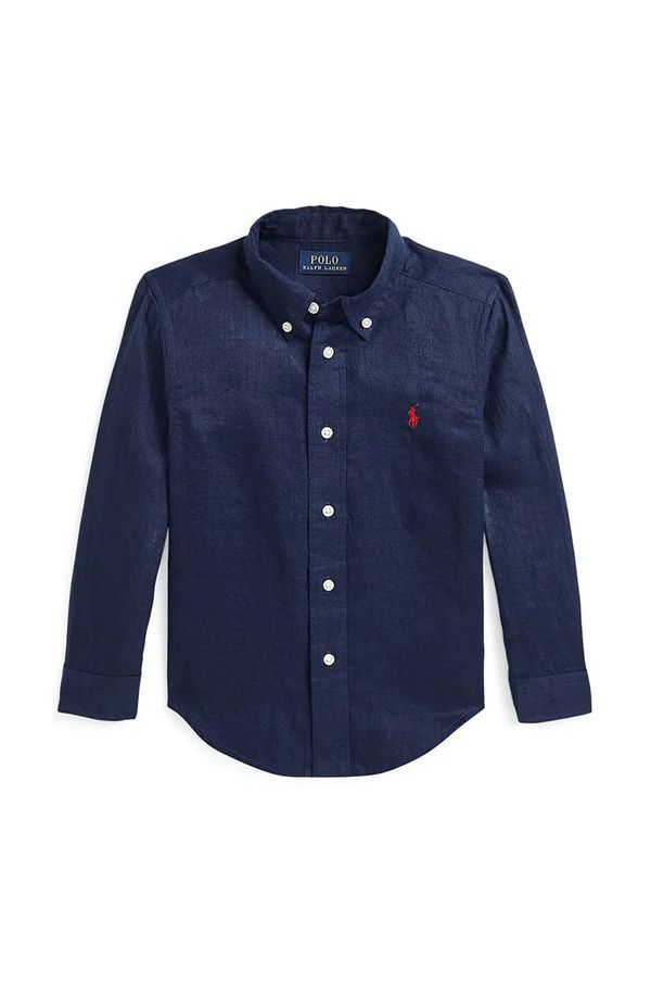 Polo Ralph Lauren Dječja pamučna košulja Polo Ralph Lauren boja: tamno plava, 322967600004