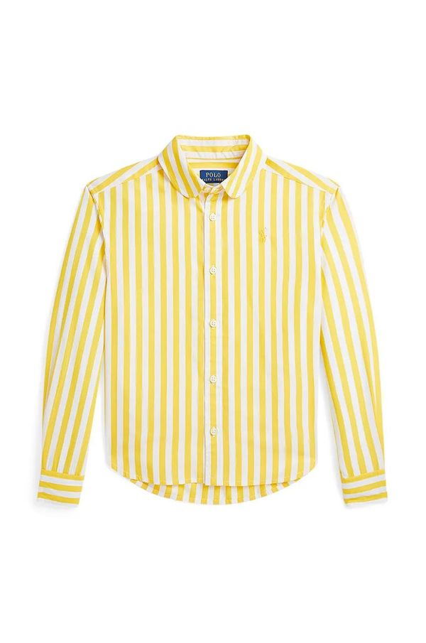 Polo Ralph Lauren Dječja pamučna košulja Polo Ralph Lauren boja: žuta, 313957451001