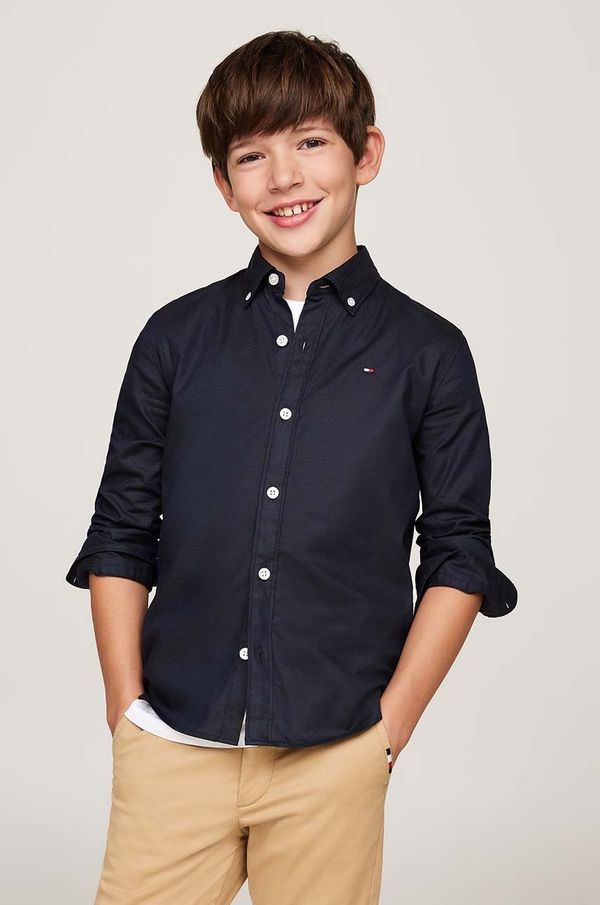 Tommy Hilfiger Dječja pamučna košulja Tommy Hilfiger boja: tamno plava, KB0KB09262