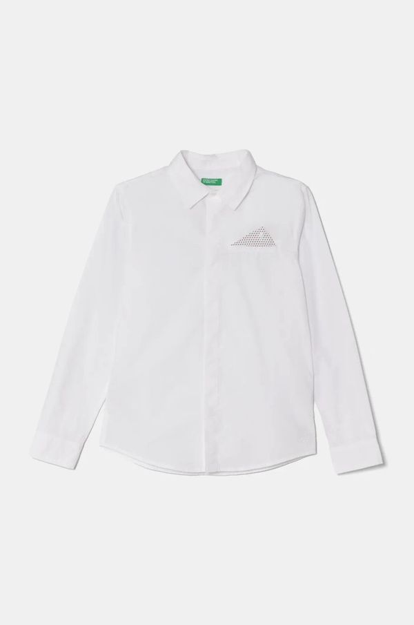 United Colors of Benetton Dječja pamučna košulja United Colors of Benetton boja: bijela, 59UXCQ03M