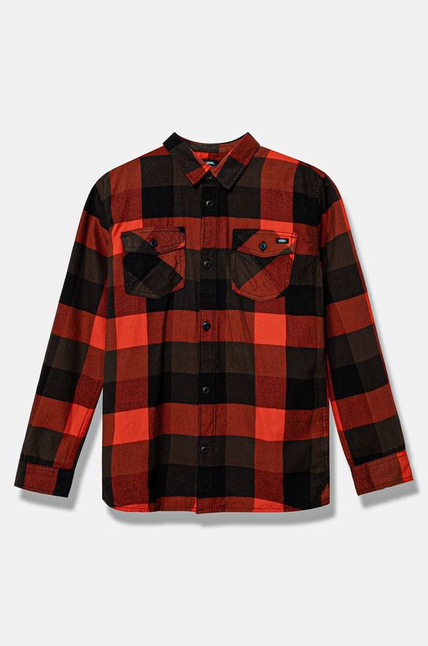 Vans Dječja pamučna košulja Vans BOX FLANNEL CLASSIC WOVEN BY boja: crvena, VN000JG5DRF1