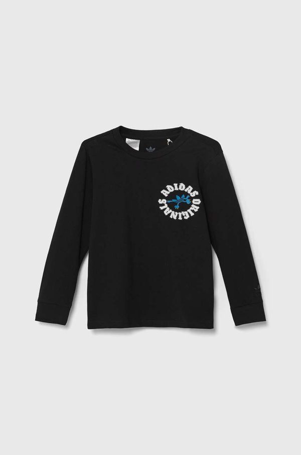 adidas Originals Dječja pamučna majica dugih rukava adidas Originals GFX LONGSLEEVE boja: crna, s tiskom, IY5454