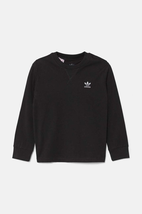 adidas Originals Dječja pamučna majica dugih rukava adidas Originals LONG SLEEVE boja: crna, s aplikacijom, IW3503