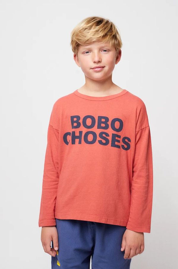 Bobo Choses Dječja pamučna majica dugih rukava Bobo Choses boja: narančasta, 324EC010