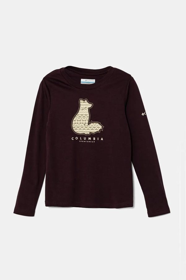 Columbia Dječja pamučna majica dugih rukava Columbia Hazeldel Hill boja: bordo, 1954941