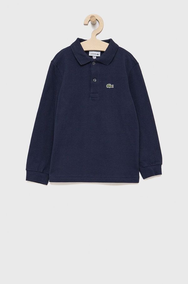 Lacoste Dječja pamučna majica dugih rukava Lacoste boja: tamno plava