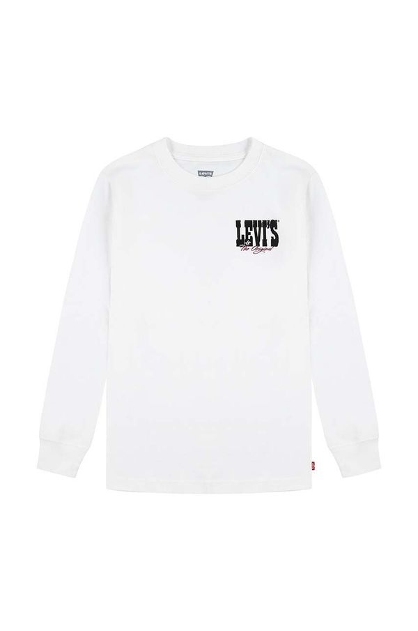 Levi's Dječja pamučna majica dugih rukava Levi's GIDDY UP LS TEE boja: bijela, s tiskom, 8EL428