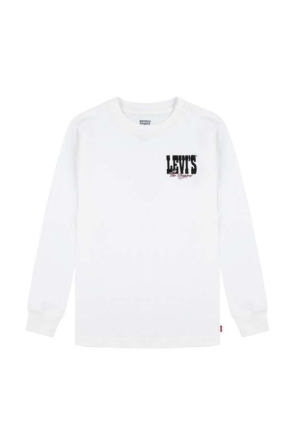 Levi's Dječja pamučna majica dugih rukava Levi's GIDDY UP LS TEE boja: bijela, s tiskom, 9EL428