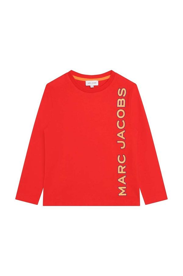 Marc Jacobs Dječja pamučna majica dugih rukava Marc Jacobs boja: crvena, s tiskom