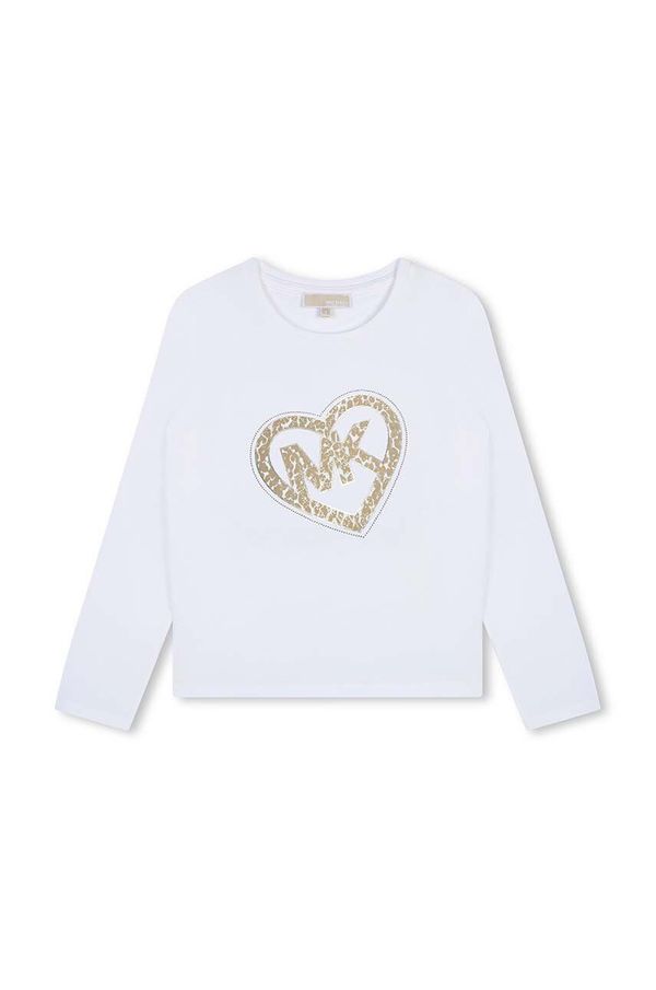 Michael Kors Dječja pamučna majica dugih rukava Michael Kors boja: bijela, R30144
