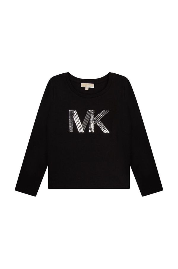 Michael Kors Dječja pamučna majica dugih rukava Michael Kors boja: crna
