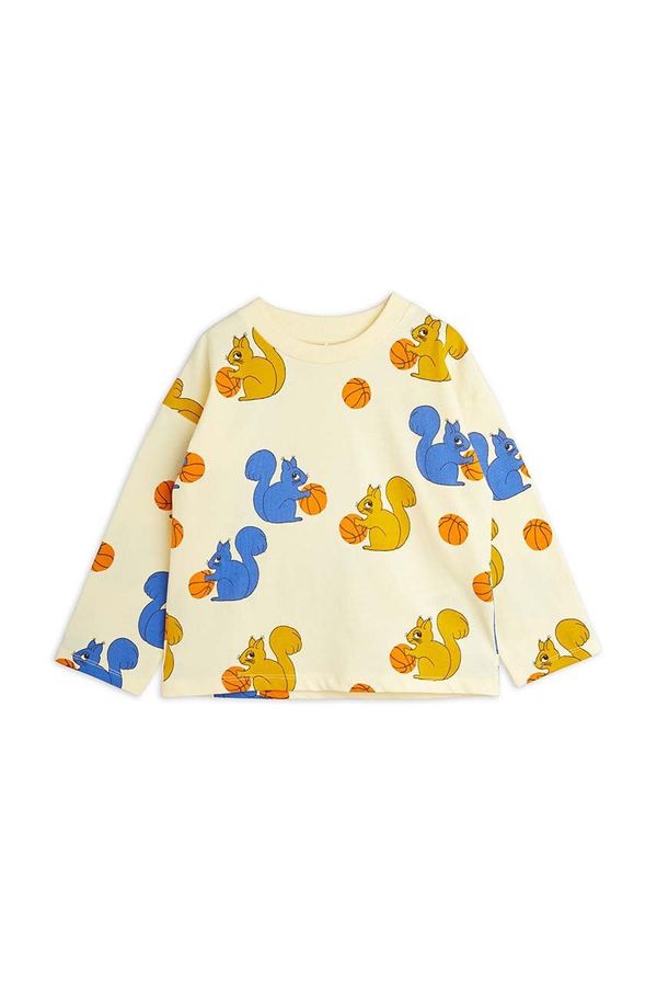 Mini Rodini Dječja pamučna majica dugih rukava Mini Rodini Squirrel boja: žuta, s uzorkom