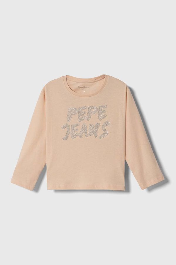 Pepe Jeans Dječja pamučna majica dugih rukava Pepe Jeans boja: ružičasta