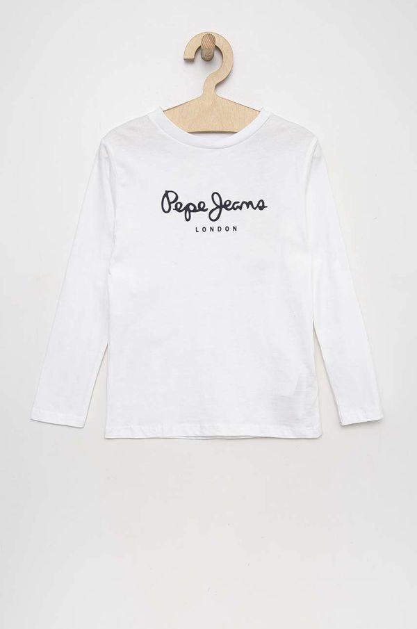 Pepe Jeans Dječja pamučna majica dugih rukava Pepe Jeans New Herman boja: bijela, s tiskom