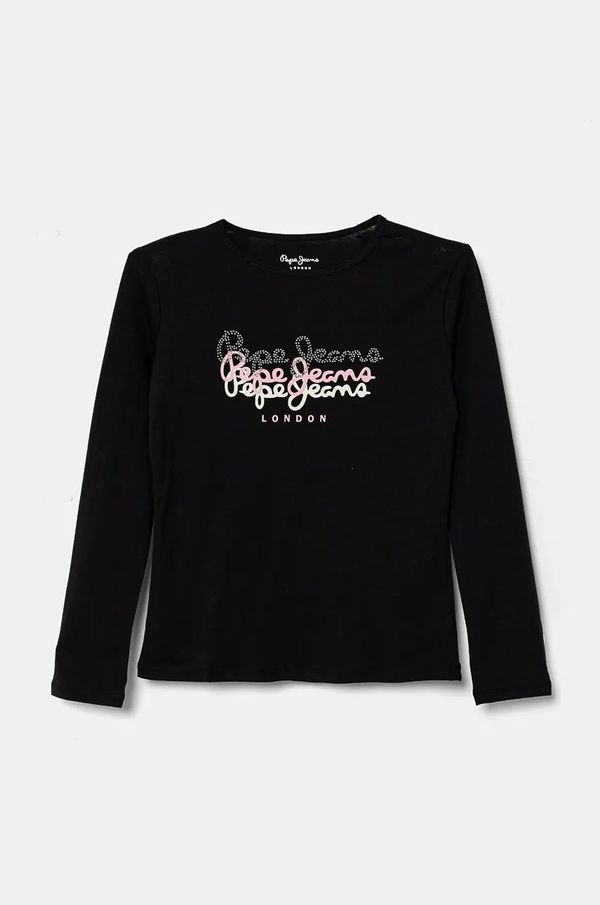 Pepe Jeans Dječja pamučna majica dugih rukava Pepe Jeans TIANNE boja: crna, PG503107