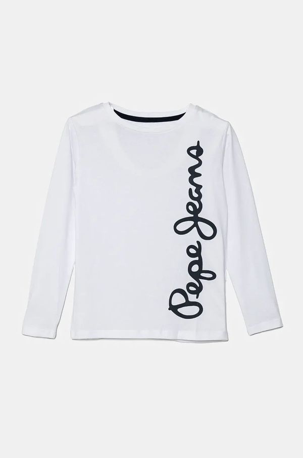 Pepe Jeans Dječja pamučna majica dugih rukava Pepe Jeans WALDO boja: bijela, s tiskom, PB503914