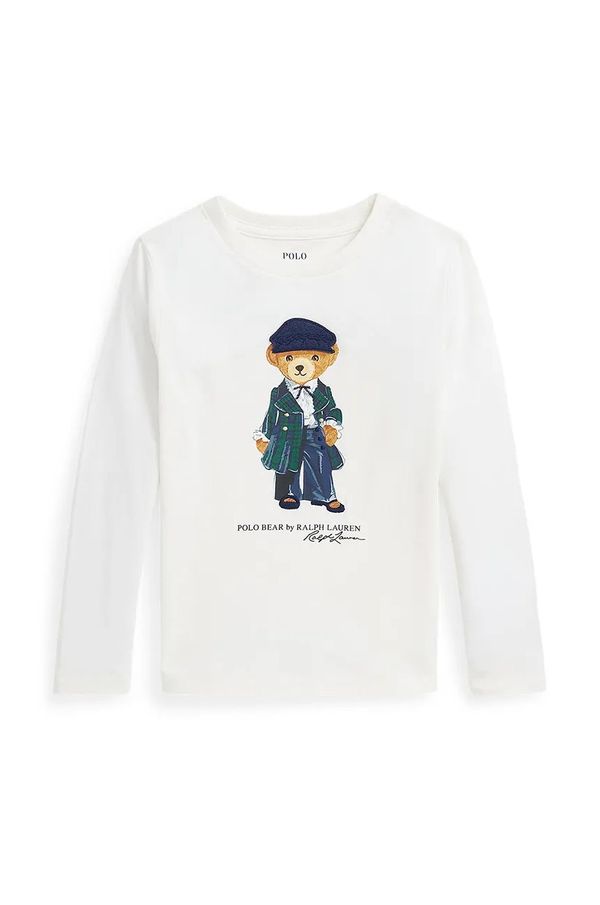 Polo Ralph Lauren Dječja pamučna majica dugih rukava Polo Ralph Lauren boja: bijela, 312952134001