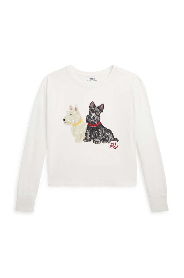 Polo Ralph Lauren Dječja pamučna majica dugih rukava Polo Ralph Lauren boja: bijela, 313951031001