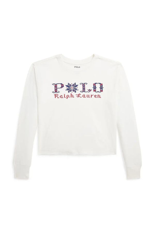 Polo Ralph Lauren Dječja pamučna majica dugih rukava Polo Ralph Lauren boja: bijela, 313952100002