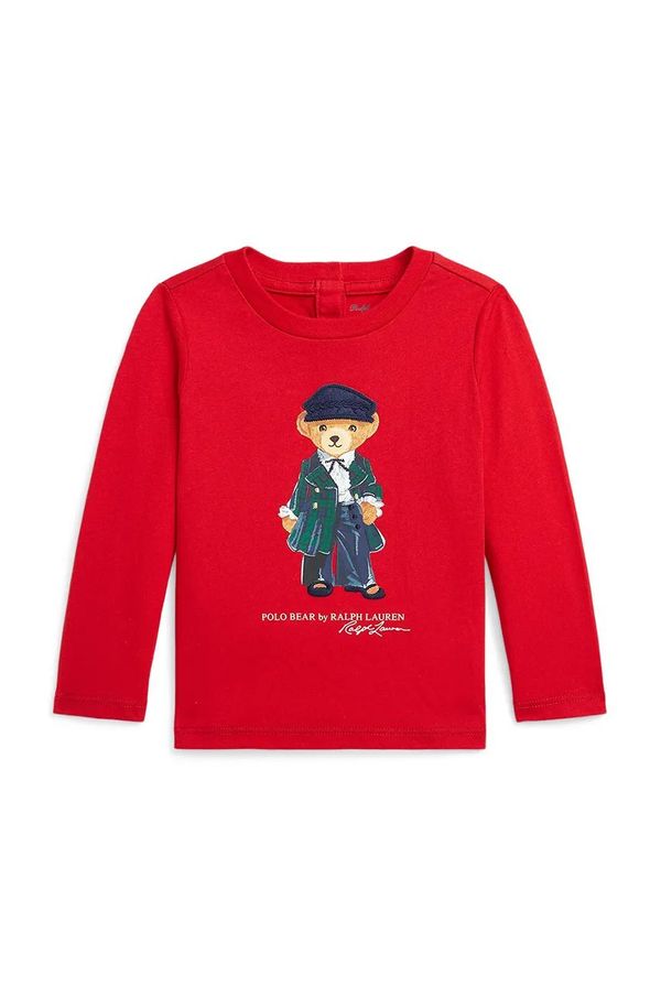 Polo Ralph Lauren Dječja pamučna majica dugih rukava Polo Ralph Lauren boja: crvena, 310952134001