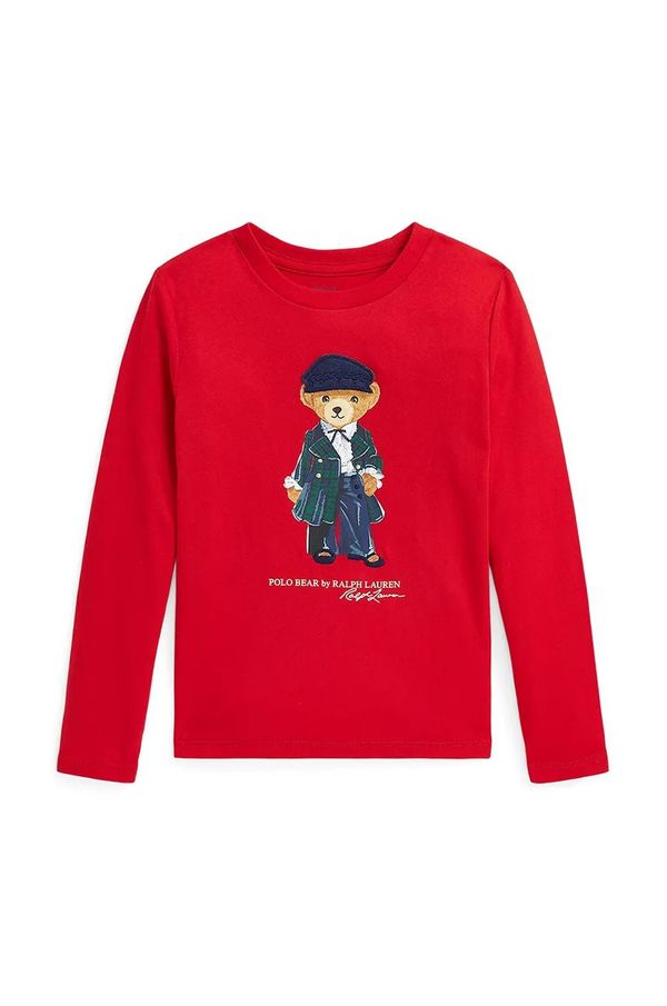 Polo Ralph Lauren Dječja pamučna majica dugih rukava Polo Ralph Lauren boja: crvena, 312952134002