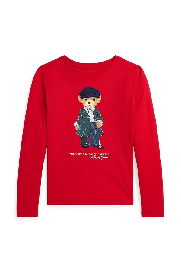 Polo Ralph Lauren Dječja pamučna majica dugih rukava Polo Ralph Lauren boja: crvena, 313952134002