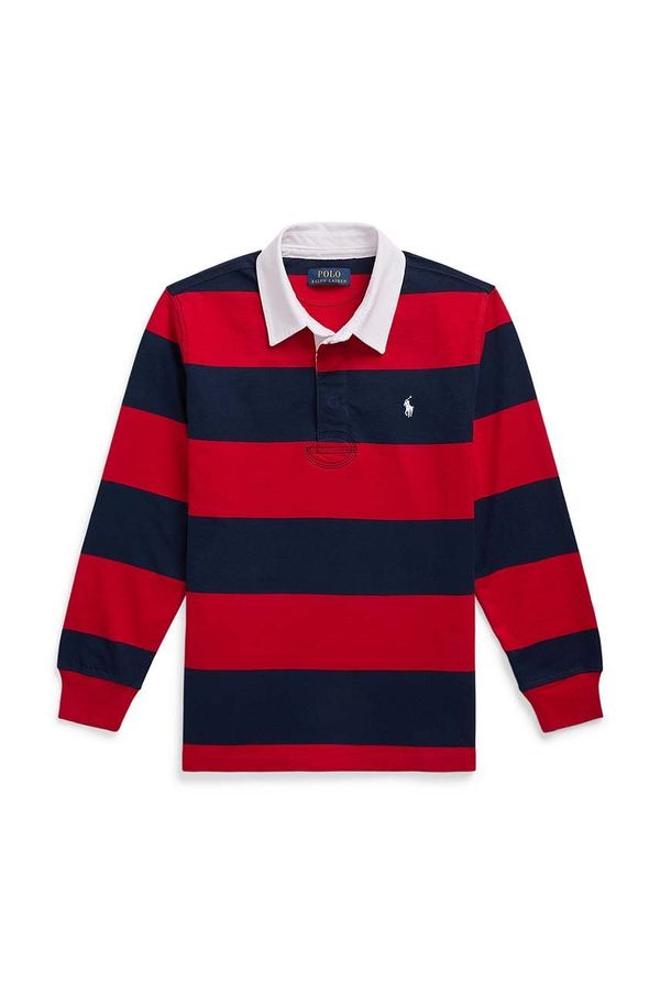Polo Ralph Lauren Dječja pamučna majica dugih rukava Polo Ralph Lauren boja: crvena, s uzorkom, 323932280003