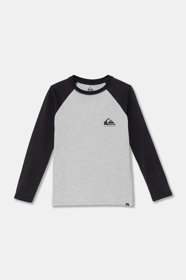 Quiksilver Dječja pamučna majica dugih rukava Quiksilver COMP LOGO RAGLAN LS boja: siva, s uzorkom, EQBZT04738