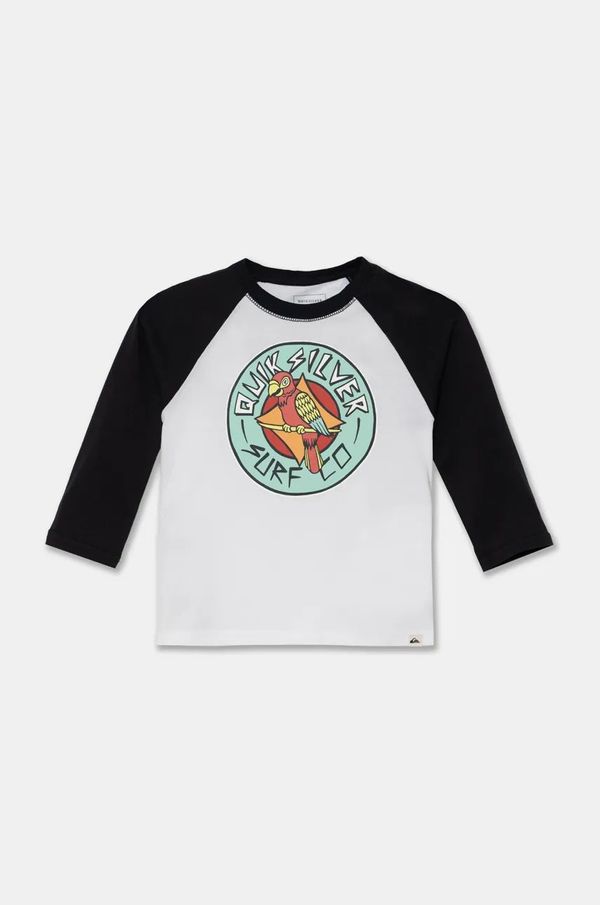Quiksilver Dječja pamučna majica dugih rukava Quiksilver DOUBLE TALK RAGLAN boja: crna, s uzorkom, EQKZT03560