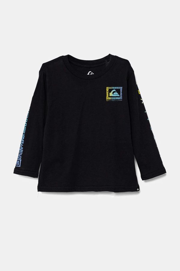 Quiksilver Dječja pamučna majica dugih rukava Quiksilver REVIVAL LS boja: tamno plava, s tiskom, EQKZT03554