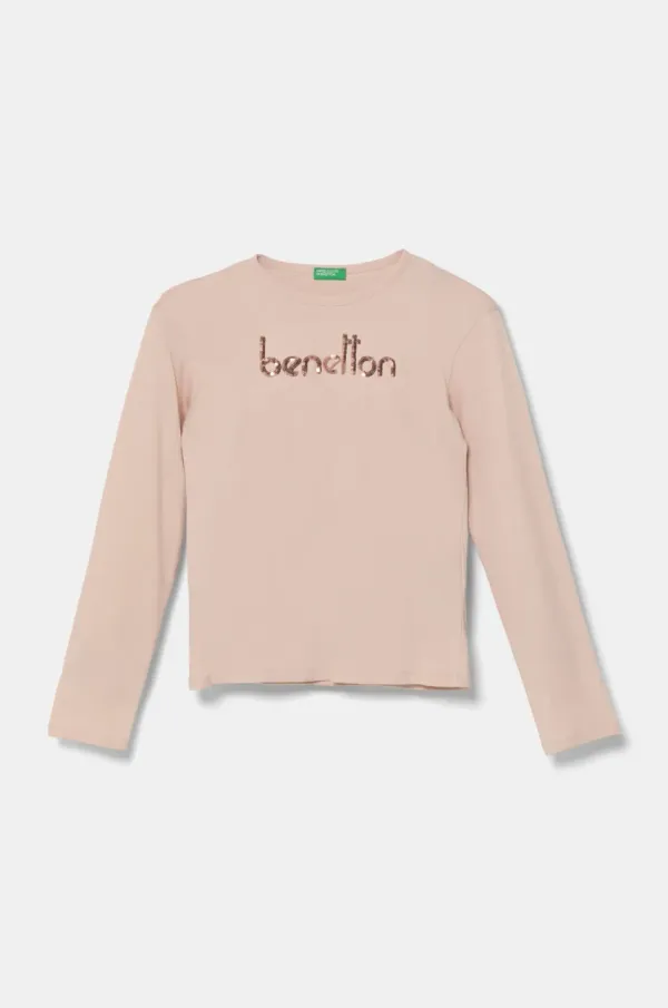 United Colors of Benetton Dječja pamučna majica dugih rukava United Colors of Benetton boja: ružičasta, 3ATNC10L0