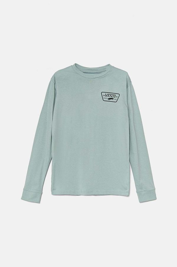 Vans Dječja pamučna majica dugih rukava Vans Full Patch Back boja: tirkizna, s tiskom, VN000JCTDAZ1