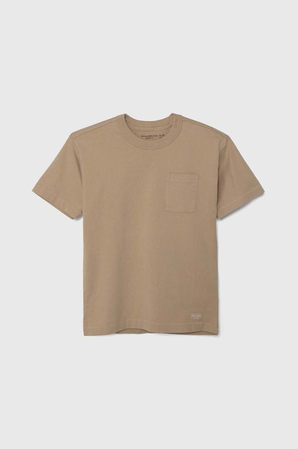 Abercrombie & Fitch Dječja pamučna majica kratkih rukava Abercrombie & Fitch boja: bež, bez uzorka