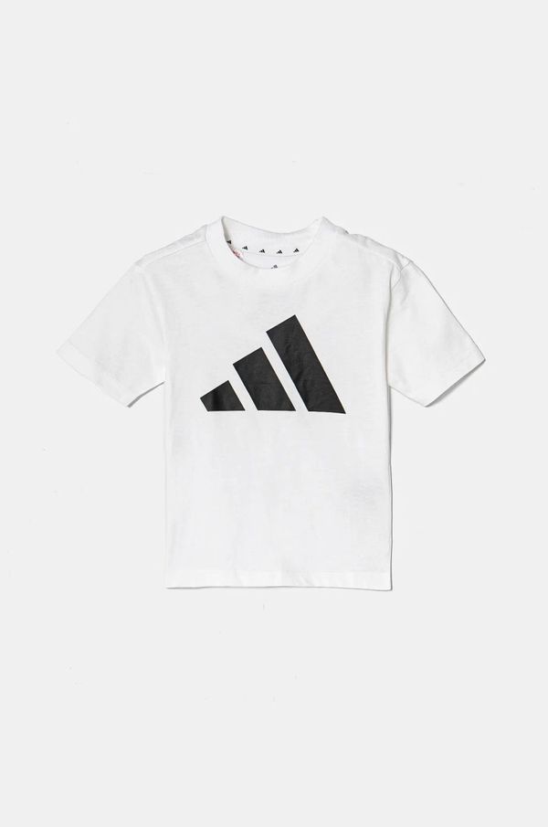 adidas Dječja pamučna majica kratkih rukava adidas boja: bijela, s tiskom, JC9720