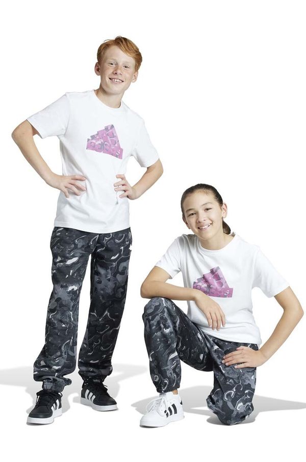 adidas Dječja pamučna majica kratkih rukava adidas boja: bijela, s tiskom