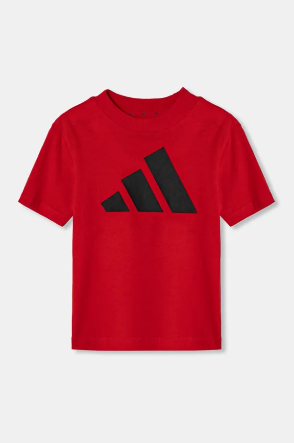 adidas Dječja pamučna majica kratkih rukava adidas boja: crvena, s tiskom, JN8007