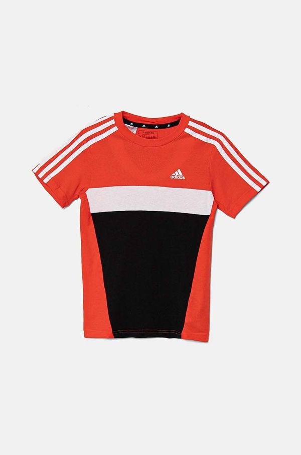 adidas Dječja pamučna majica kratkih rukava adidas boja: narančasta, s uzorkom