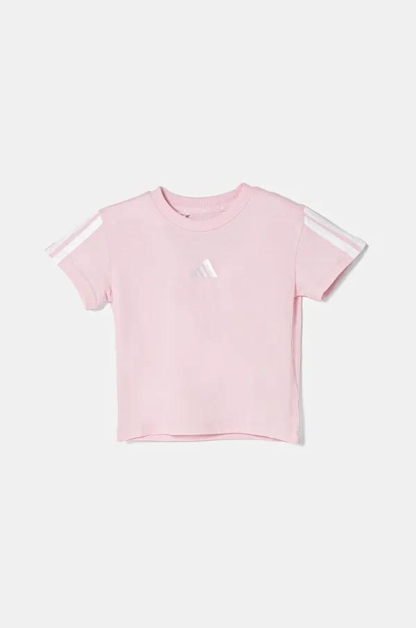adidas Dječja pamučna majica kratkih rukava adidas boja: ružičasta, JF3678