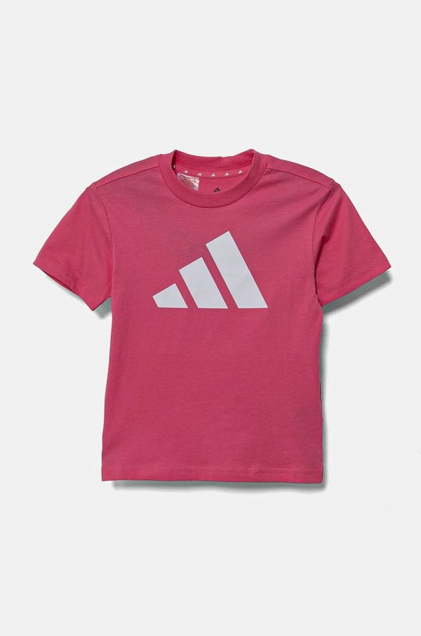 adidas Dječja pamučna majica kratkih rukava adidas boja: ružičasta, s tiskom, JC9718
