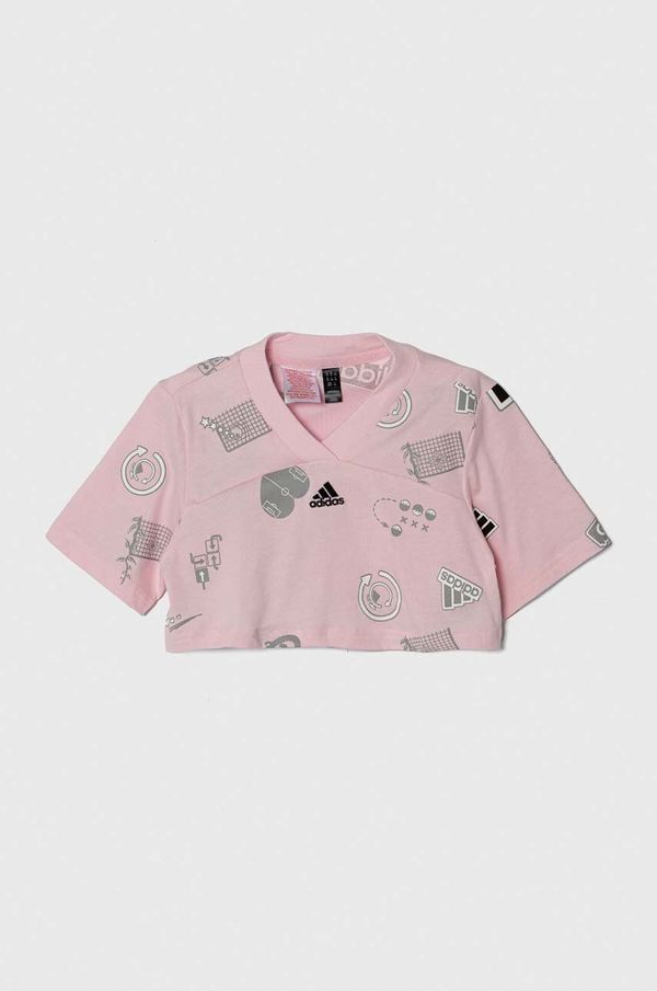 adidas Dječja pamučna majica kratkih rukava adidas boja: ružičasta