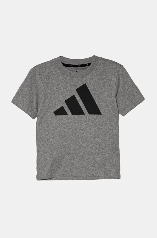 adidas Dječja pamučna majica kratkih rukava adidas boja: siva, s tiskom, JC9663