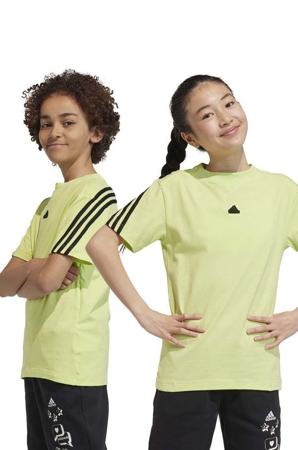 adidas Dječja pamučna majica kratkih rukava adidas boja: zelena, s uzorkom