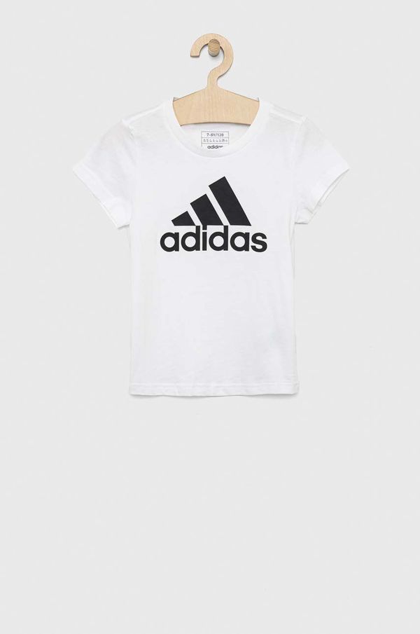 adidas Dječja pamučna majica kratkih rukava adidas G BL boja: bijela