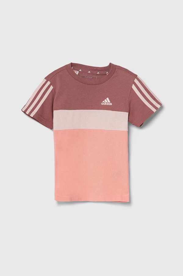adidas Dječja pamučna majica kratkih rukava adidas LK 3S TIB T boja: ružičasta, IW3480