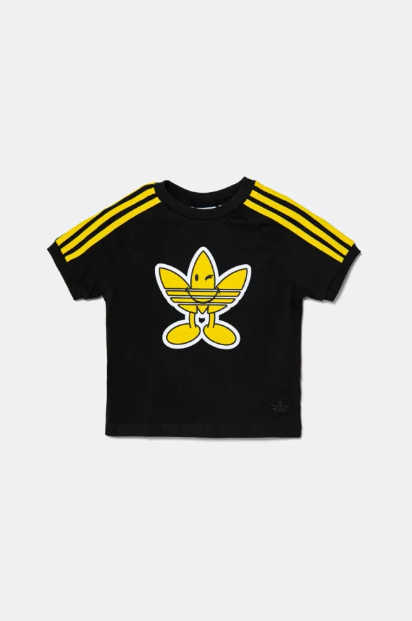 adidas Originals Dječja pamučna majica kratkih rukava adidas Originals boja: crna, s tiskom, JD0456
