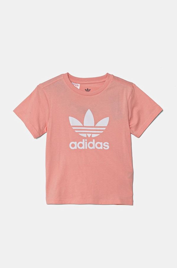 adidas Originals Dječja pamučna majica kratkih rukava adidas Originals boja: narančasta, s tiskom, JC9188