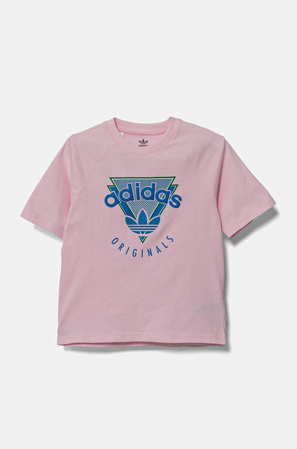 adidas Originals Dječja pamučna majica kratkih rukava adidas Originals boja: ružičasta, s tiskom, JC5862